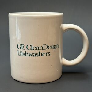 GE (General Electric) Clean Design Dishwashers White & Blue Mug /Cup Advertising